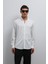 Beyaz Düğmeli Yaka Relax Fit Erkek Gömlek 1