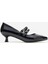 Kadın 2 Biyeli Topuklu Ayakkabı; Siyah Rugan 2