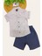 Erkek Çocuk Ince Yazlık Kısa Kollu Gömlek Saten Şortlu 2li Takım Bayramlık Takım/tam Kalıp 1