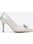 Elmas Taşlı Kadın Stiletto Ayakkabı Beyaz 2