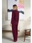 Kadın Penye Süprem Önden Düğmeli Pijama Takımı | Bordo 3102 3