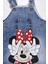1-5yaş Kız Çocuk Kot Jile Minnie Mouse Baskılı Denim Elbise 2