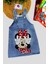 1-5yaş Kız Çocuk Kot Jile Minnie Mouse Baskılı Denim Elbise 6