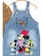 Kız Çocuk Kot Jile Salopet Minnie Mouse Baskılı Denim Elbise 2