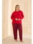 Kadın Milan Battal Bisiklet Yaka Pijama Takım | Kırmızı 50802-2404 4