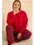 Kadın Milan Battal Bisiklet Yaka Pijama Takım | Kırmızı 50802-2404 6