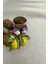 Sarı Limon ve Yaprak Detay Kuşlar Broş (4cm) 4
