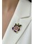 Yaprak Detaylı Mor Çiçek Motif Broş (4cm) 1