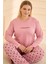 Kadın Milan Battal Bisiklet Yaka Pijama Takım | Pudra 50802-2423 2