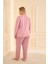 Kadın Milan Battal Bisiklet Yaka Pijama Takım | Pudra 50802-2423 4