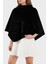 Shaida Comfort Fit Bisiklet Yaka Yumuşak Dokulu Peluş Panço AW5411POL03 Bayan Panço AW5411 POL03 Bla 1