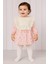 Kız Bebek Dantel Yaka Detaylı Vintage Çiçek Desenli Elbise Mevsimlik Şık Model 3-6-9-12-18-24AY 2