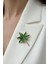 Uğur Böceği Detay Taşlı Yaprak Broş (7cm) 1