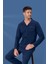 Erkek Penye Süprem Önden Düğmeli Pijama Takımı | Lacivert 2157 2