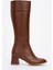 Ökçeli Kadın Çizme Kahve Cilt 2