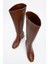 Ökçeli Kadın Çizme Kahve Cilt 5