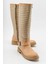 Kaydırmaz Tokalı Kadın Çizme Nude Bej 1