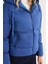 Kadın Regular Fit Klasik Kesim Kapüşonlu Şişme Indigo Mont 3