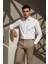 Erkek Beyaz Su ve Leke Itici Nanocare Pamuk Saten Ütü Istemeyen Slim Fit Casual Gömlek 4