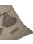 Bohem Hustler - Soğuk Vizon Keten Dokulu Püskül Detaylı Dikdörtgen Kırlent Kılıfı 60X35CM 4