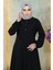 Düğmeli Tesettür Takım Siyah MSW10358-1 2