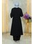 Düğmeli Tesettür Takım Siyah MSW10358-1 4