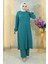 Düğmeli Tesettür Takım Turkuaz MSW10358-7 1
