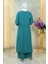 Düğmeli Tesettür Takım Turkuaz MSW10358-7 4