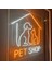 Pet Shop Kedi ve Köpek Silüet Neon LED 1