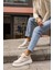 Keddy Kadin Bej Gercek Deri Eva Taban Sneaker 1