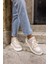 Keddy Kadin Bej Gercek Deri Eva Taban Sneaker 5