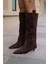 Marceli Kadin Taba Tutun Gercek Suet Astarsiz Çizme 2