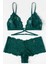 Kadın Yeşil Özel Şık Sütyen Külot Takımı 3
