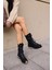 Carmira Kadin Siyah Gercek Suet Boksor Sneaker Bot 3