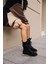 Carmira Kadin Siyah Gercek Suet Boksor Sneaker Bot 5