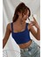 Kadın Lacivert Kalın Askılı Crop Top Büstiyer 5
