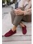Claro Kadın Bordo Gercek Suet Loafer Ayakkabi 4