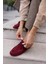 Claro Kadın Bordo Gercek Suet Loafer Ayakkabi 6