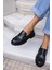 Robin Kadin Siyah Cilt Bagcıklı Loafer Ayakkabi 2