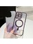 iPhone 12 Pro Max Magsafe Özellikli Kamera Lens Koruma Çerçeveli Taşlı Simli Yüksek Kalite Kılıf 4
