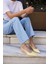 Haris Kadın Tereyag Sarısı Gercek Deri Mını Topuklu Slingback Ayakkabi 2