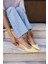 Haris Kadın Tereyag Sarısı Gercek Deri Mını Topuklu Slingback Ayakkabi 3