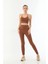 Kahve Mı Emay 3921 Soft Seamless Ripli Tayt Yoga Takımı 1