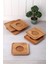 Balsa Bambu Çay Tabağı, Kare Çay Tabağı, Çay Altlığı, 6'lı Set 1
