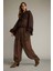 Relax Fit Normal Bel Leopar Desenli Şifon Pantolon G5653AX25WN 2