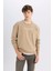 Boxy Fit Bisiklet Yaka Baskılı SWEATSHIRT D2691AX24AU 1