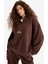 Oversize Geniş Kalıp Dik Yaka Fermuarlı Baskılı Polar Sweatshirt Y2649AZ25WN 4