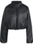 Kadın Siyah Mont Pleather Bomber JX5332 1