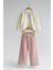 Çiçek Simli Kabartma Baskılı Sweat & Geniş Paça kız çocuk takım - Pembe 1
