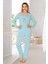 Mavi Penye Pijama Takımı - 1631 1